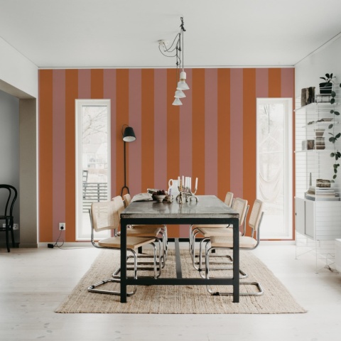 Fototapet, Bold Stripes, Orange, Rebel Walls
