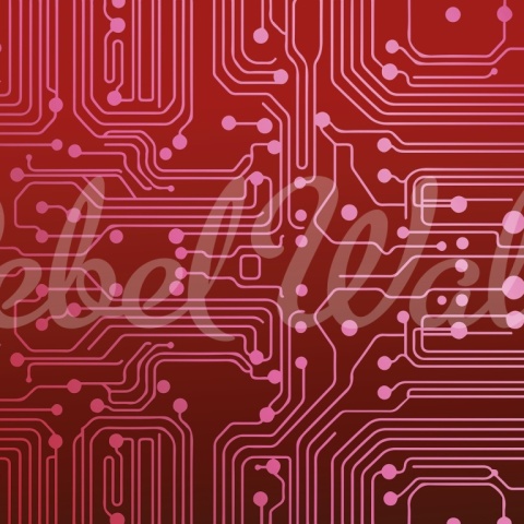Fototapet, Circuit Board, Red, Rebel Walls - Img 2