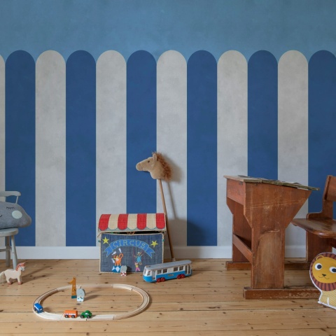 Fototapet, Circus Stripes, Blueberry, Rebel Walls