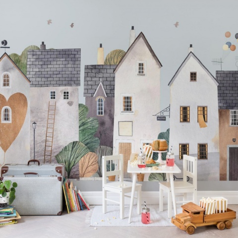 Fototapet, Cute Village, Pastel, Rebel Walls - Img 4
