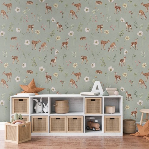 Fototapet Dancing Deer - Green, Kikki Belle - Img 3