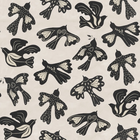 Fototapet, Dancing Wings, Black &amp; White, Rebel Walls - Img 2