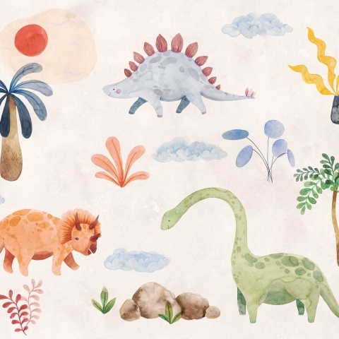 Fototapet, Dinosaur Oasis, Beige, Rebel Walls - Img 2