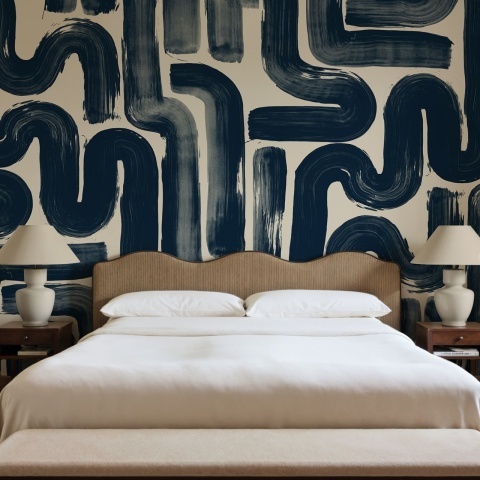 Fototapet, Drape Brush, Dark Blue, Rebel Walls - Img 3