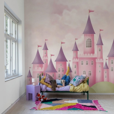 Fototapet, Dreamy Castle, Pink, Rebel Walls