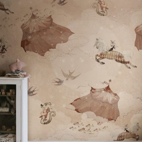 Fototapet, Flying Circus, Misty Pink, Rebel Walls - Img 3