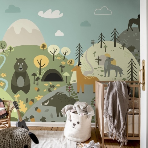 Fototapet, Forest Wildlife, Colorful, Rebel Walls