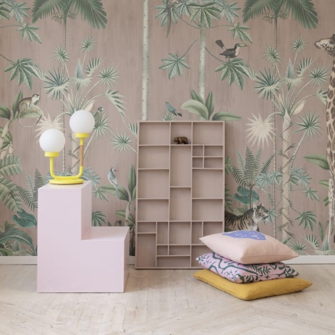 Fototapet, Giraffe's Stroll, Pink, Rebel Walls - Img 6
