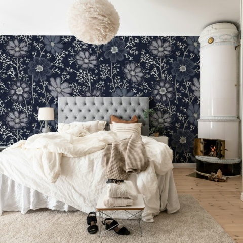 Fototapet, Grand Flowers, Blue, Rebel Walls - Img 3