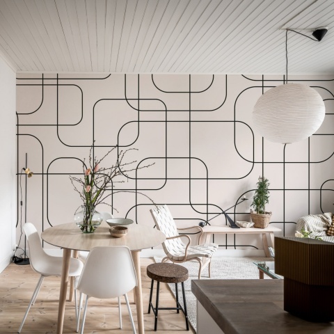 Fototapet, Graphic Lines, Beige, Rebel Walls - Img 4