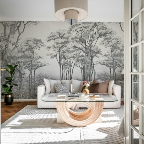 Fototapet, Graphic Trees, Black & White, Rebel Walls