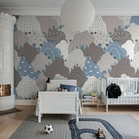 Fototapet, Happy Hillside, Gray, Rebel Walls