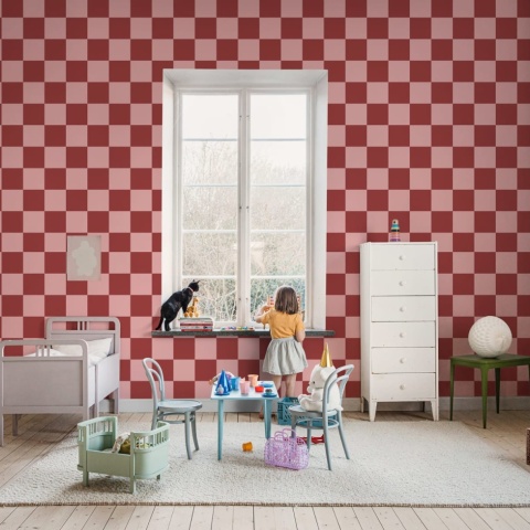 Fototapet, Happy Squares, Raspberry, Rebel Walls - Img 4