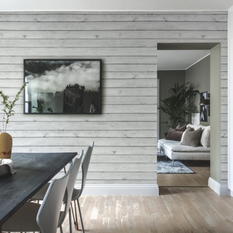 Fototapet, Horizontal Boards, White, Rebel Walls - Img 6