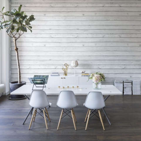 Fototapet, Horizontal Boards, White, Rebel Walls - Img 11