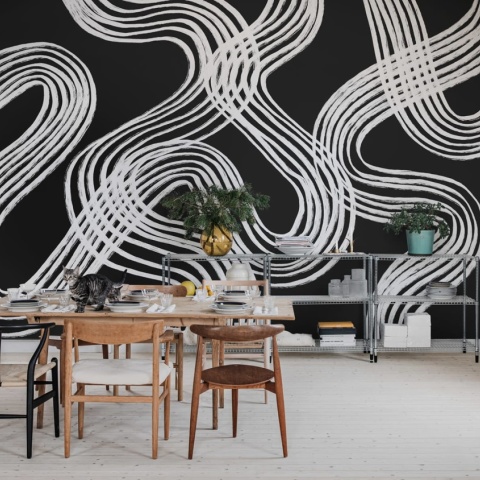 Fototapet, Ink Stripes, Black, Rebel Walls - Img 3