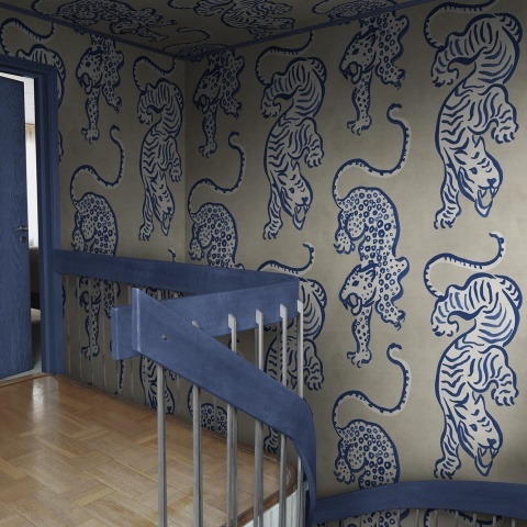 Fototapet, Ink Tiger, Blue, Rebel Walls - Img 3