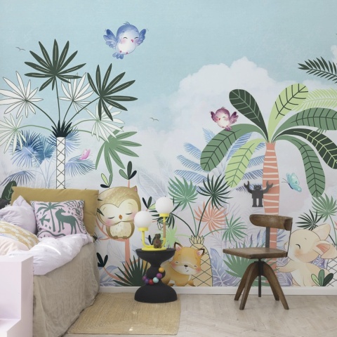 Fototapet, Jungle Fun, Pastel, Rebel Walls - Img 3