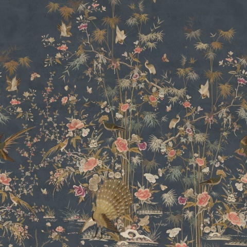 Fototapet lavabil, Chinoiserie Garden, Dark Blue, Sandberg - Img 2