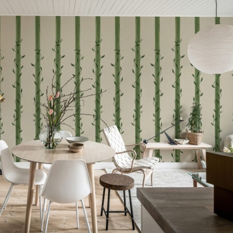 Fototapet, Leafy Stripes, Green, Rebel Walls - Img 3