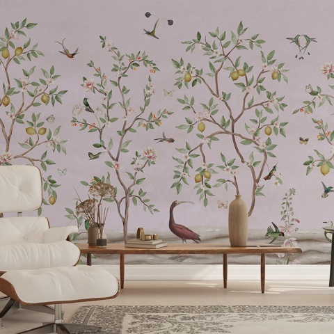 Fototapet Lemon Tree Chinoiserie - Pink, Sir Edward - Img 5