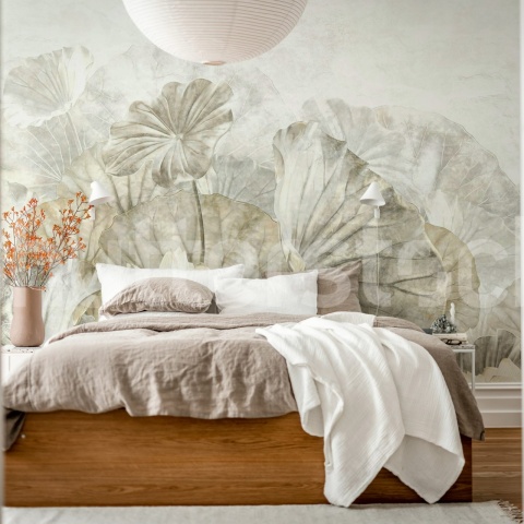 Fototapet, Lotus Leafs, Beige, Rebel Walls