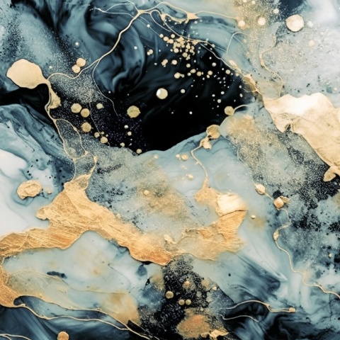 Fototapet, Marble Stream, Blue, Rebel Walls - Img 2