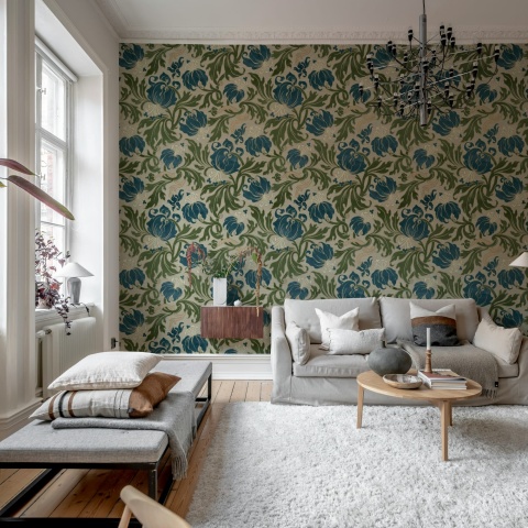 Fototapet, Midnight Peony, Beige, Rebel Walls - Img 3