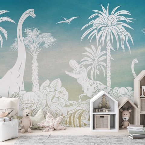 Fototapet Monochrome Dino - Blue Sky, Kikki Belle - Img 3
