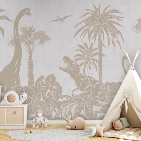 Fototapet Monochrome Dino - White Vintage, Kikki Belle - Img 5