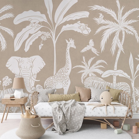 Fototapet Monochrome Jungle - Brown, Kikki Belle - Img 4