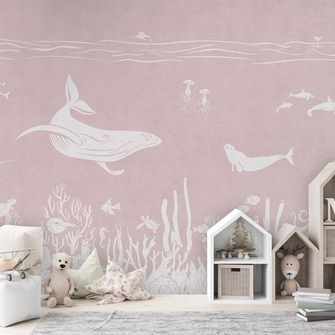Fototapet Monochrome Sea - Pink, Kikki Belle - Img 3