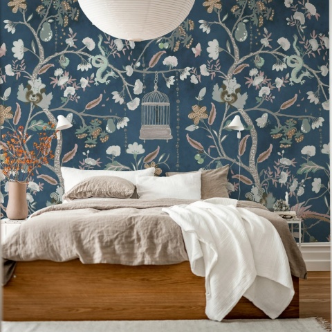 Fototapet, Mystic Garden, Dark Blue, Rebel Walls