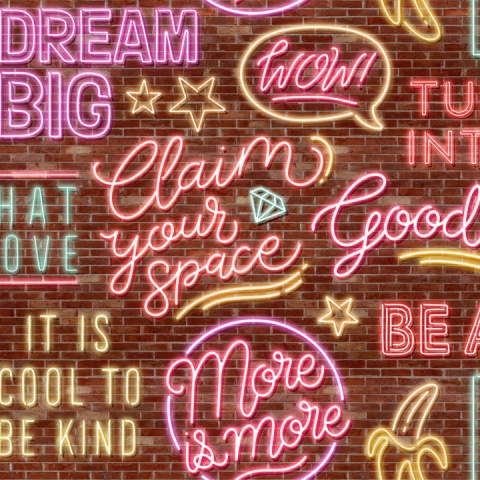 Fototapet, Neon Vibes, Brickwall, Rebel Walls - Img 2