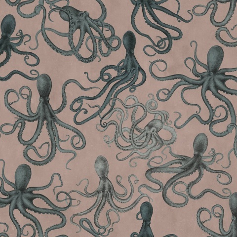 Fototapet, Octopus, Pink, Rebel Walls - Img 2