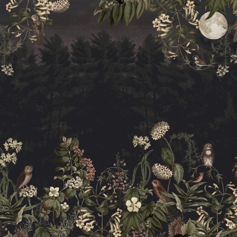 Fototapet, Owl Forest, Night, Rebel Walls - Img 2