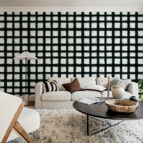 Fototapet, Painted Square, Black & White, Rebel Walls