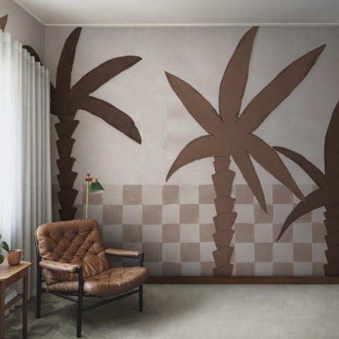 Fototapet, Palm Horizon, Light Brown, Rebel Walls - Img 3