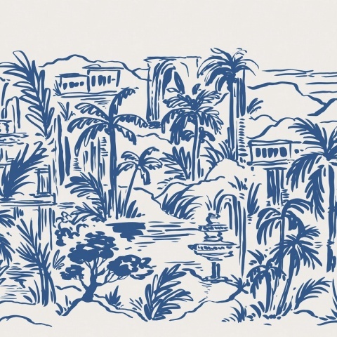 Fototapet, Palm Oasis, Blue, Rebel Walls - Img 2