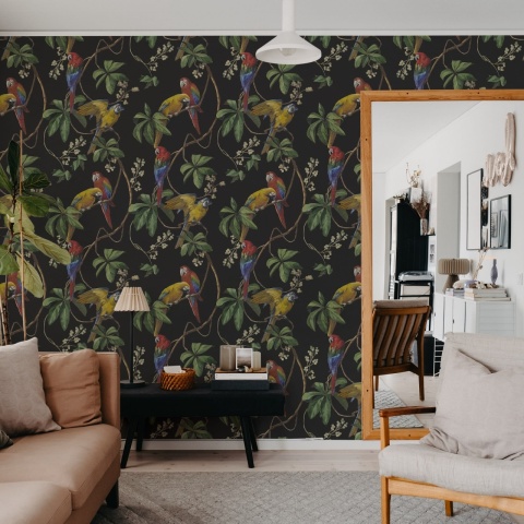 Fototapet, Parrots, Midnight, Rebel Walls
