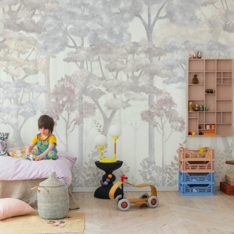 Fototapet, Pastel Forest, Pink, Rebel Walls