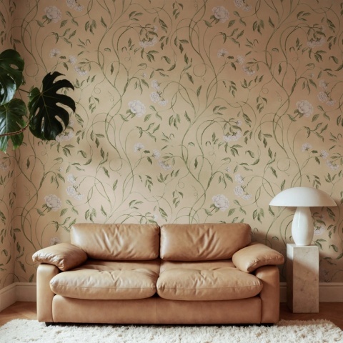 Fototapet, Peony Bloom, Peach, Rebel Walls