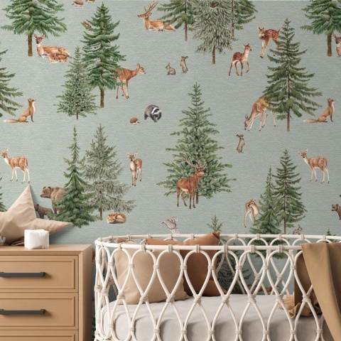 Fototapet Pine Forest - Blue, Kikki Belle - Img 5