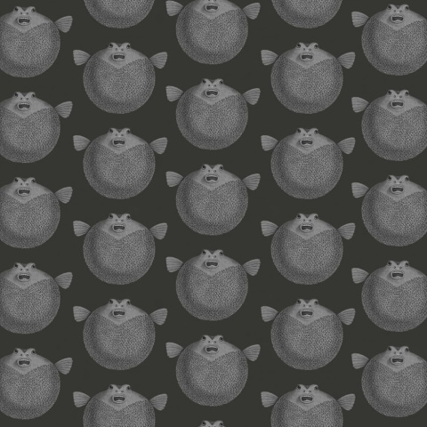 Fototapet, Puffer Fish, Black, Rebel Walls - Img 5