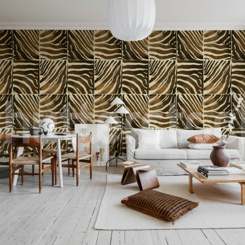 Fototapet, Savanna Stripe, Brown, Rebel Walls