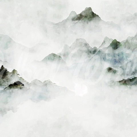 Fototapet, Serene Mountains, Green, Rebel Walls - Img 2
