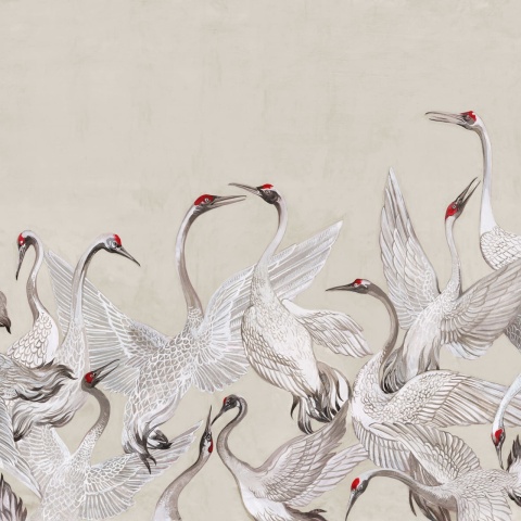 Fototapet, Soaring Cranes, Beige, Rebel Walls - Img 2