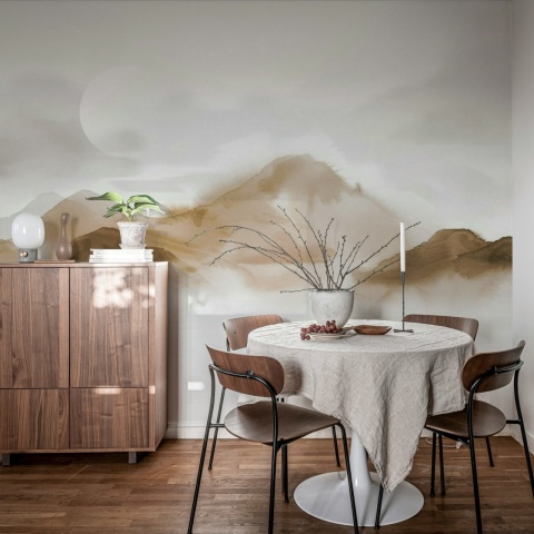Fototapet, Soft Mountains, Beige, Rebel Walls
