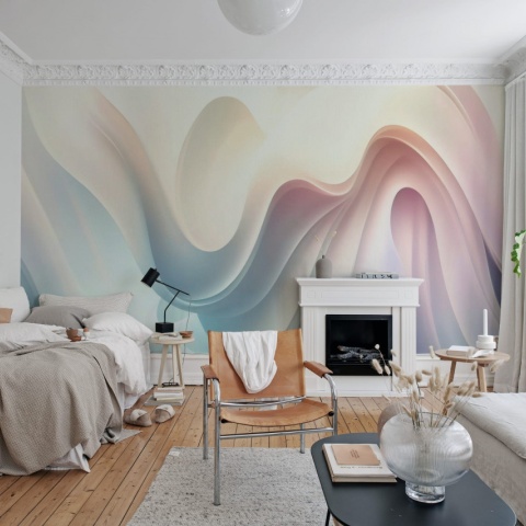 Fototapet, Soft Waves, Pastel, Rebel Walls - Img 4