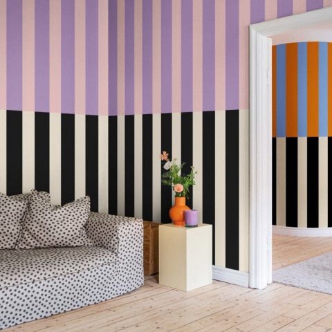 Fototapet, Stripped, Pink &amp; Lilac, Rebel Walls - Img 4